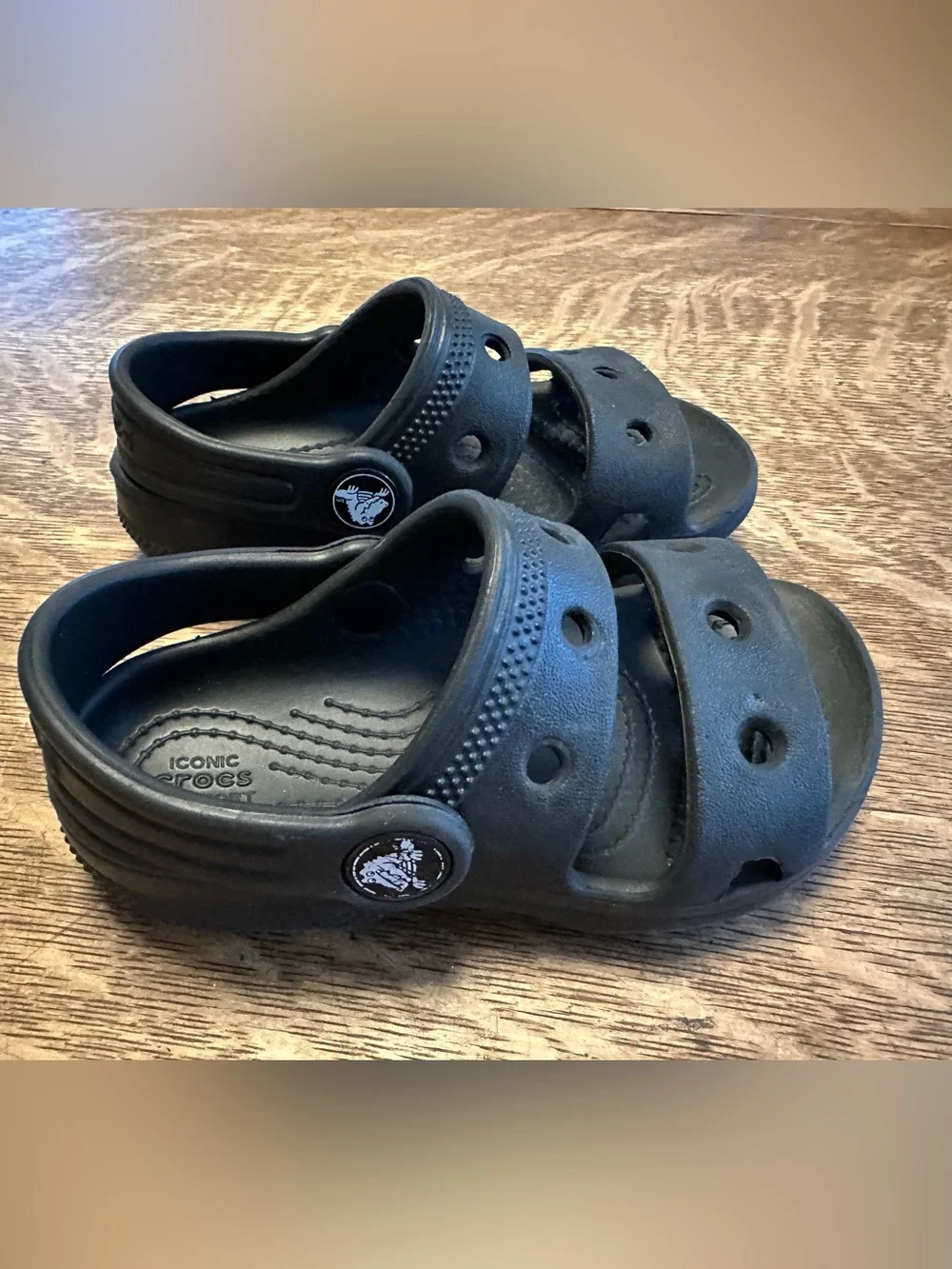 CROCS Kids Black Classic Strap Sandals